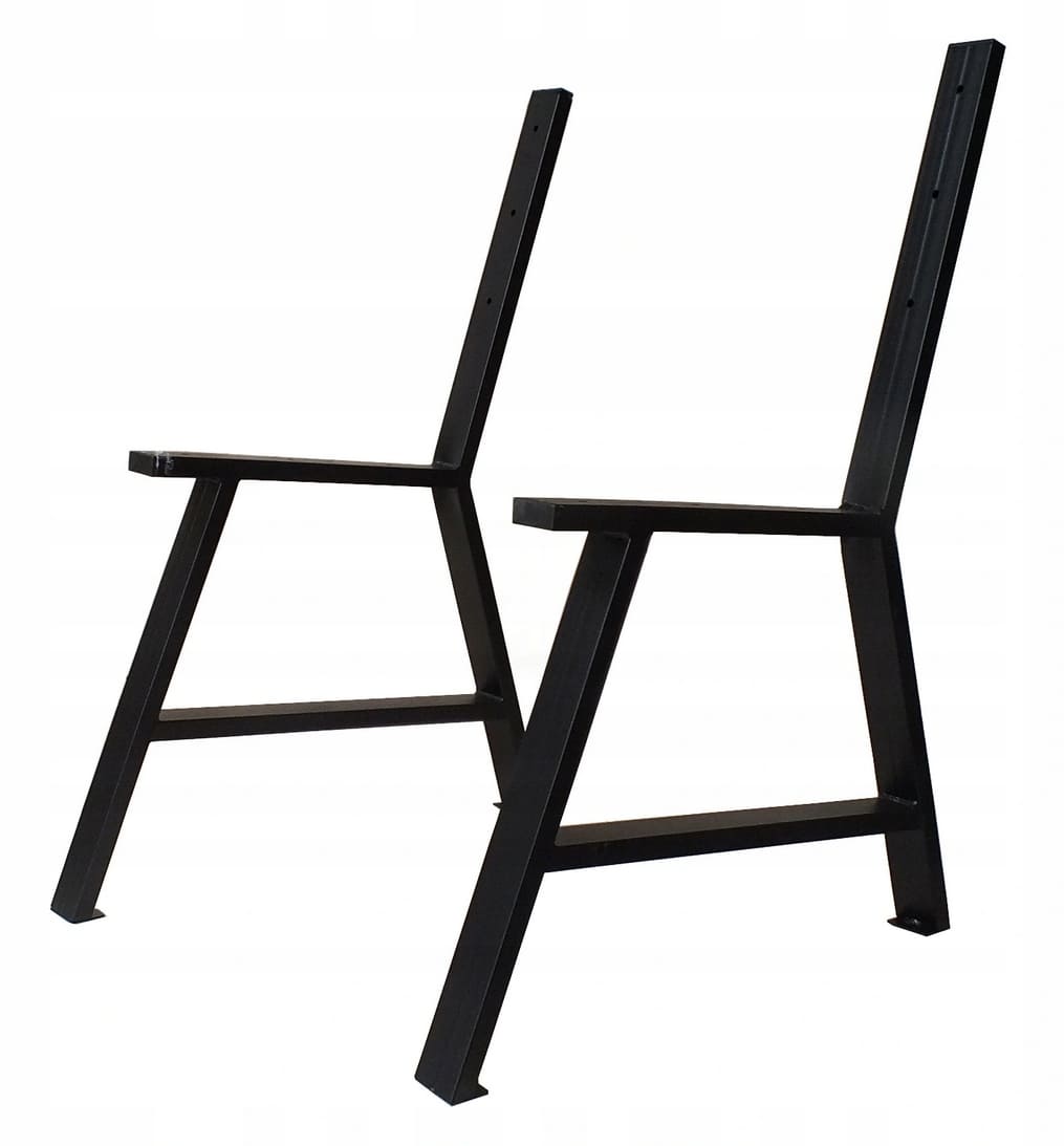 Övriga 3 Stålben till parkbänk, sittbänk, 2st svarta pulverlackade massiva, sitthöjd 44 cm, totalhöjd 85 cm