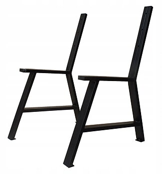 Övriga 3 Stålben till parkbänk, sittbänk, 2st svarta pulverlackade massiva, sitthöjd 44 cm, totalhöjd 85 cm