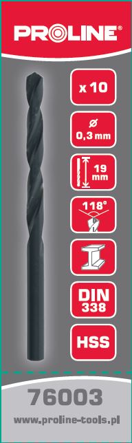 PROLINE TOOLS HSS Spiralborr 7, 3 mm, 10-pack, Proline