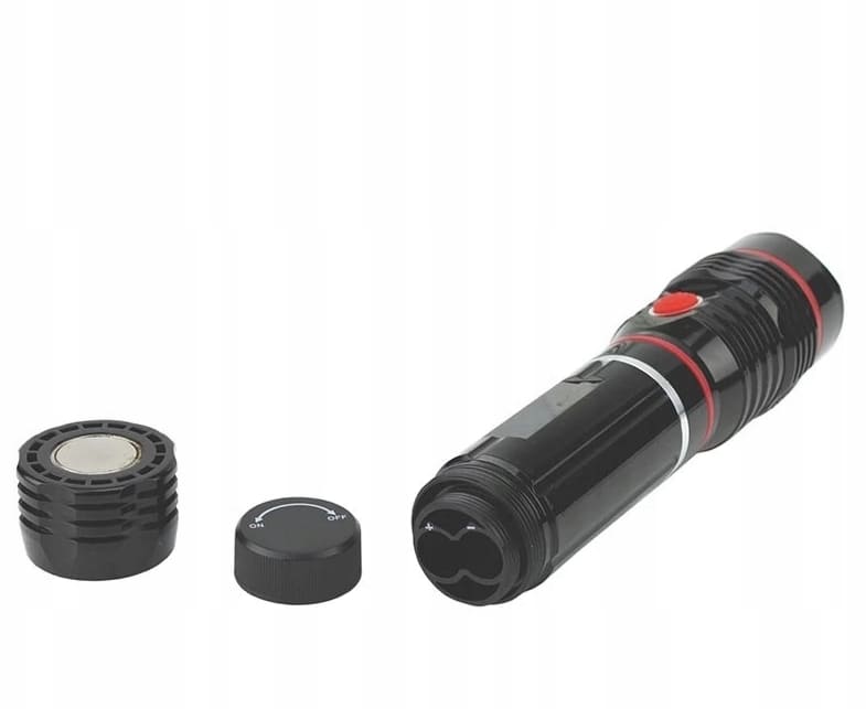Ficklampa LED COB med magnet 80 LM, batteri, dubbla LED, hopfällbar, Tactical Light - 7
