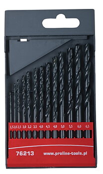 PROLINE TOOLS Metallborr HSS DIN338, sats 13st 1.5-6.5 mm, svarta, Proline