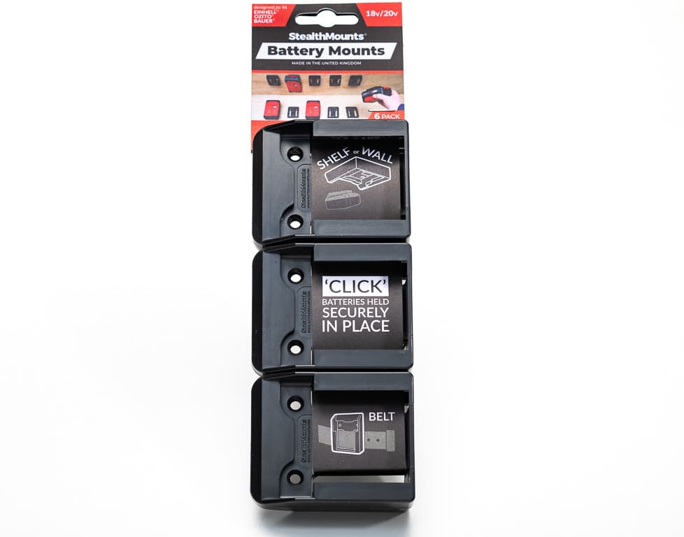 Stealth Mounts Batterifästen 6-pack för Einhell Power X-Change Ozito 18V ABS, StealthMounts - 3