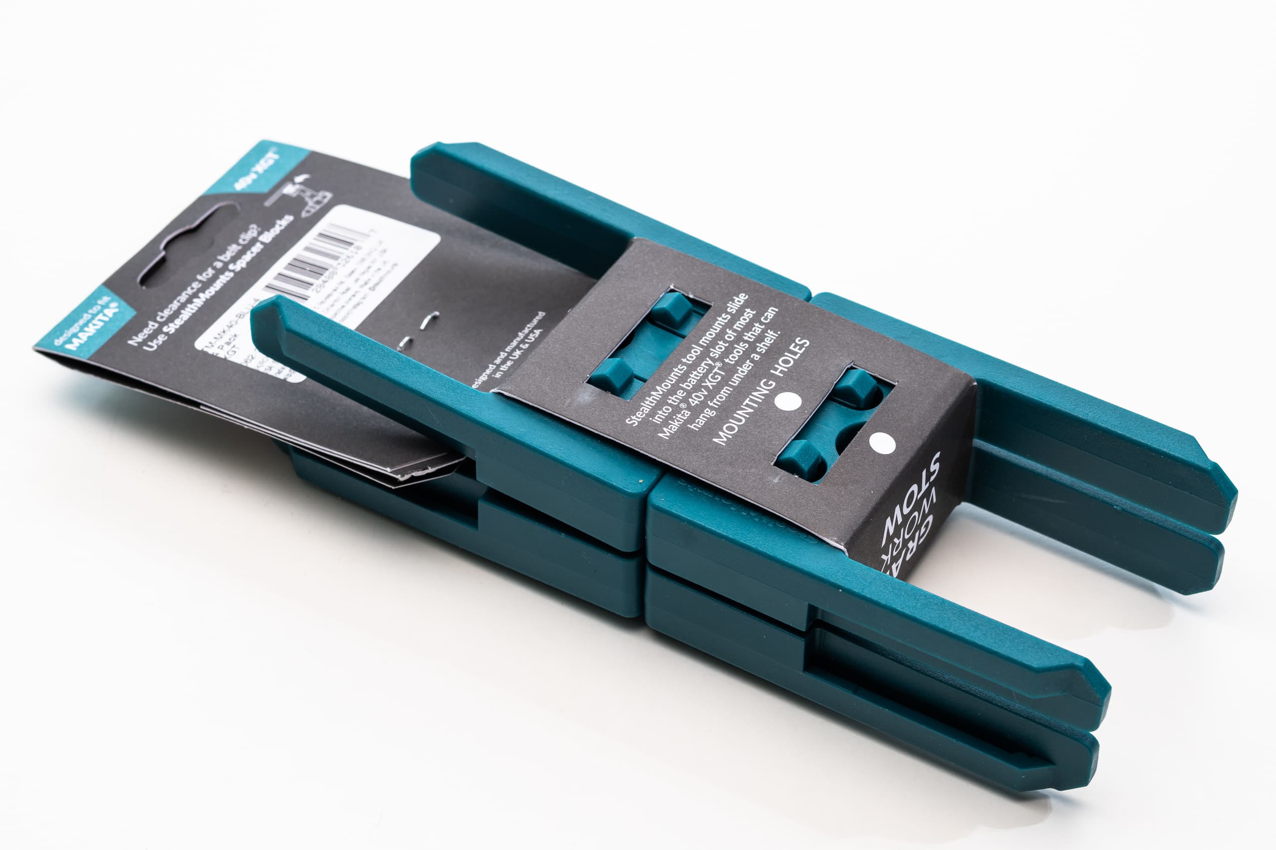 Stealth Mounts Maskinfästen 4-pack för Makita 40V XGT ABS Snap-Fit Väggmontage, StealthMounts - 4