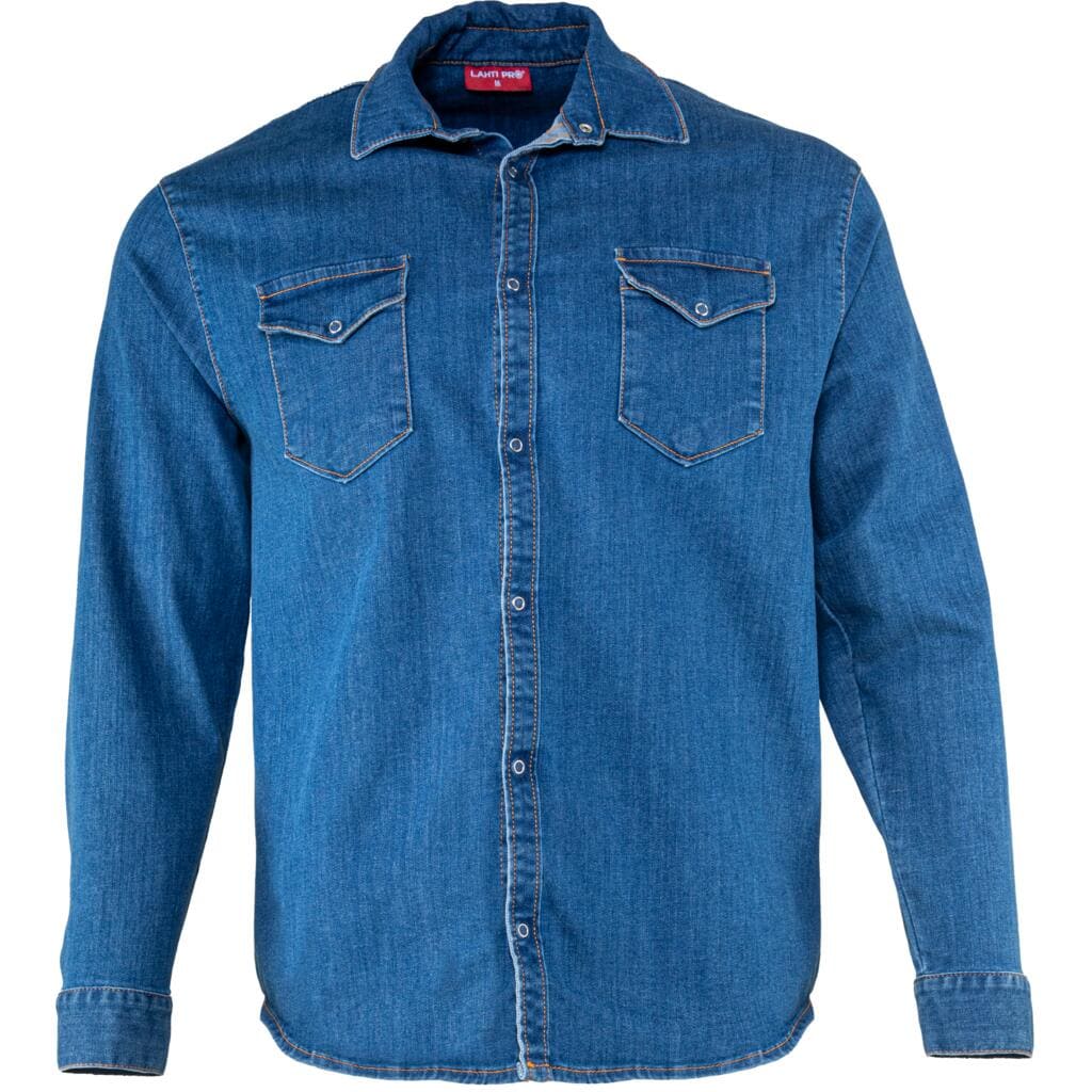 LahtiPro Skjorta jeans, blå, arbetsskjorta CE, LAHTI (Storlek : 2XL) - 8
