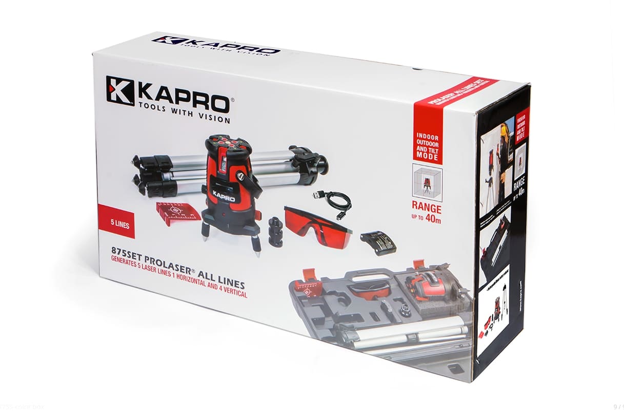 Självnivellerande krysslinjelaser 6 laserstrålar, 30m, laserpass Kapro 875 S Prolaser - 3