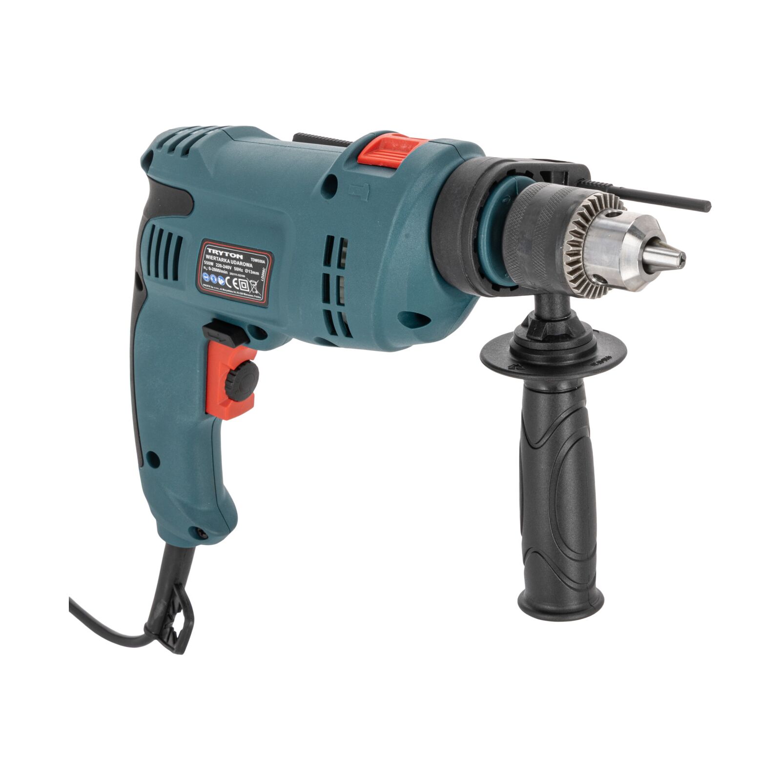 Tryton Slagborrmaskin, Impact Drill 550W, Key Chuck 13 mm l/r - 5