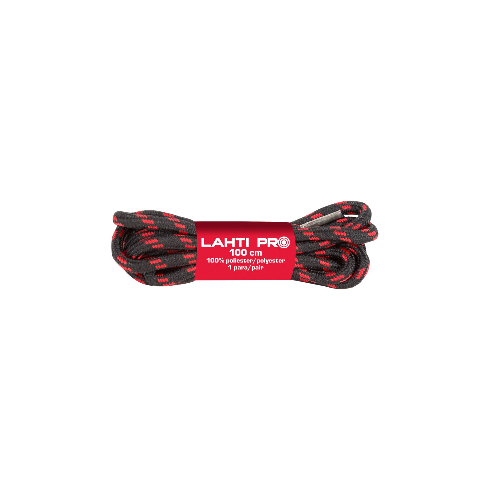 LahtiPro Laces, Round, Black-Red, L904012P, 10 Pairs, 120 cm, LAHTI