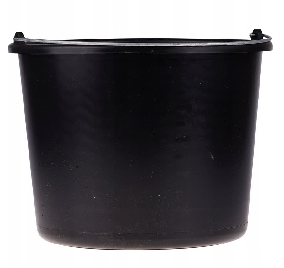 Mäthink 5st, graderad, blandartunna i plast, svart, för vatten till fix, fog, spackel etc (Mängd (Liter) : 16)