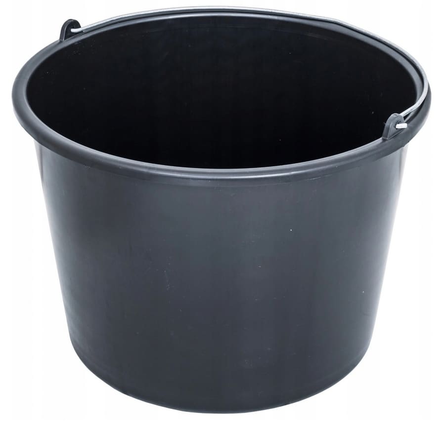 Mäthink 5st, graderad, blandartunna i plast, svart, för vatten till fix, fog, spackel etc (Mängd (Liter) : 12)