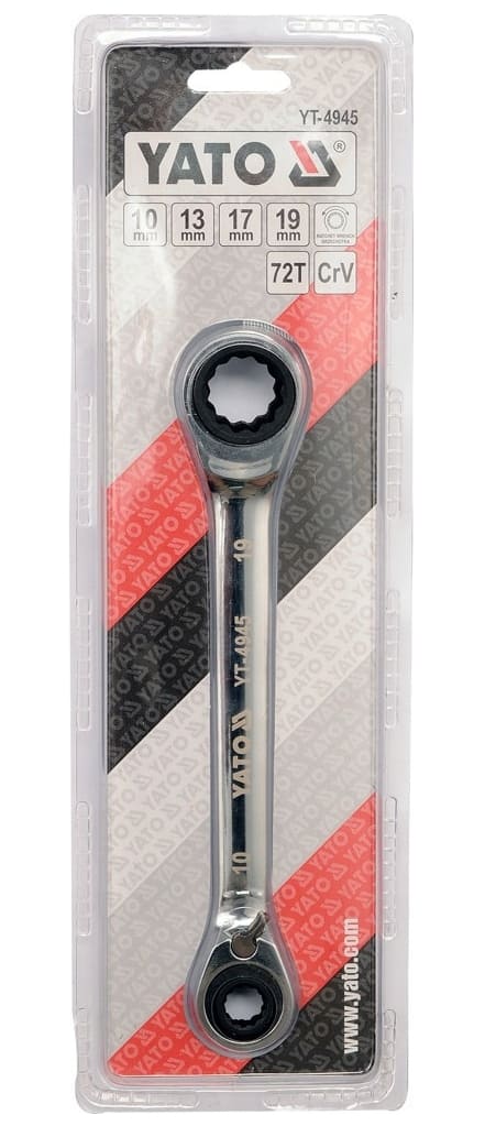 PROLINE TOOLS HD Ringnyckel med Spärr 10-13-17-19 mm 72T, YATO - 3