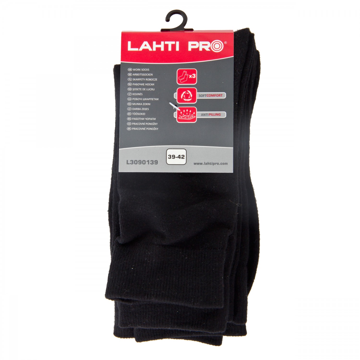 LahtiPro Work Socks Black, Thin, 3 Pairs, 39-42 , LAHTI - 2