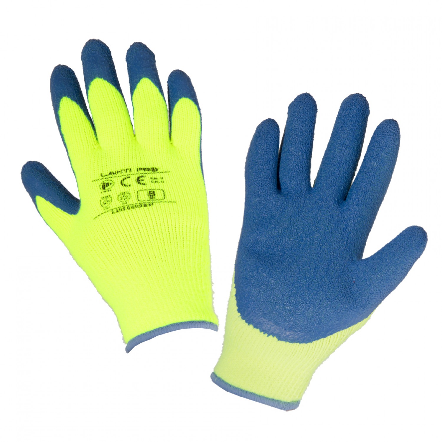 LahtiPro Handskar, latex vadderade skyddshandskar, gula, CE, LAHTI (Handskestorlek : 11 [XXL] Handlängd 21,5cm Omkrets 27,9cm)