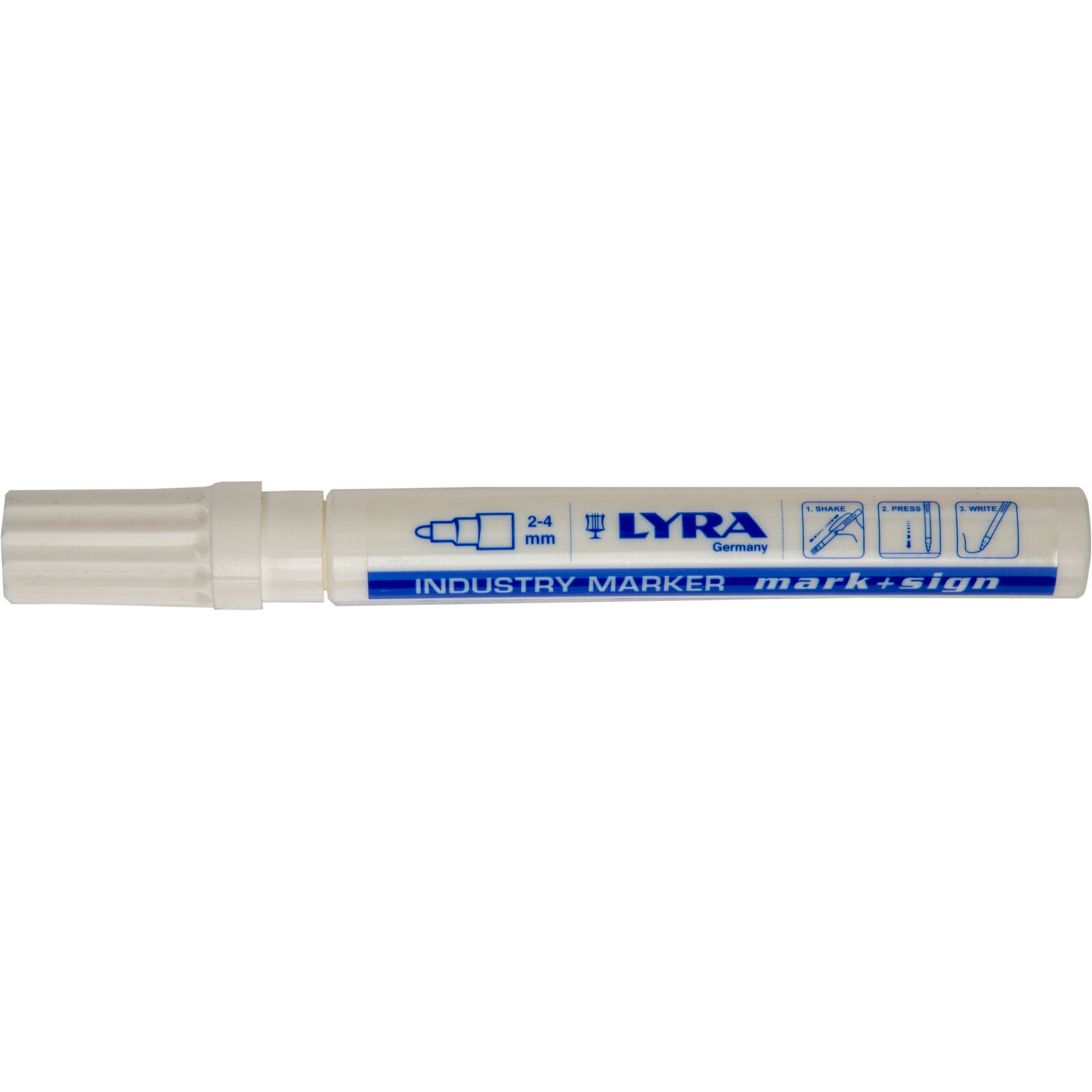 LahtiPro Industry Marker Round Tip 2-4 mm White Lyra
