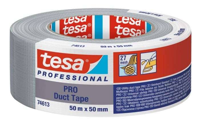 Vävtejp, silvertejp 50m x 50 mm Tesa Professional PRO Duct Tape 74613