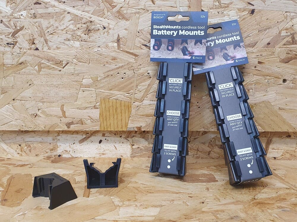 Stealth Mounts Batterifästen 6-pack för Bosch Professional 10,8V 12V ABS Svart, StealthMounts - 4