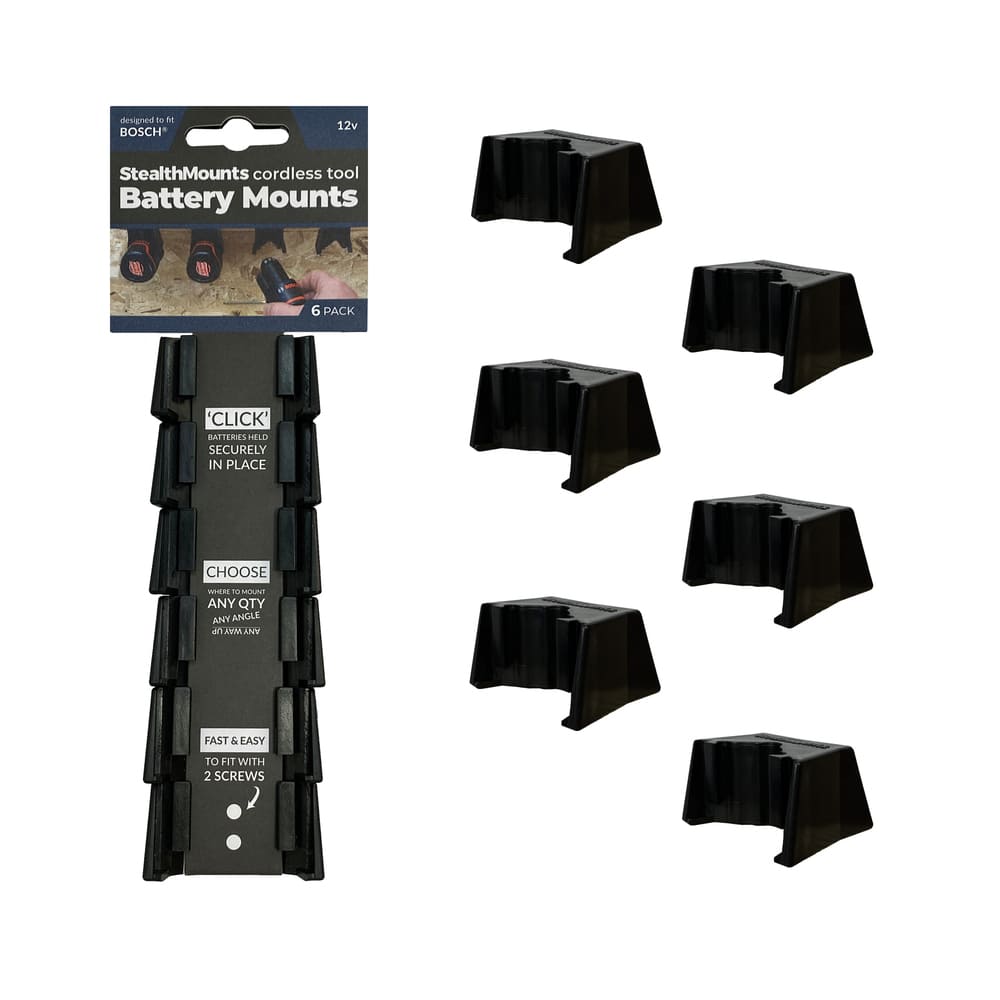 Stealth Mounts Batterifästen 6 st. för BOSCH 12v / 10.8V, STEALTHMOUNTS
