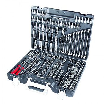 PROLINE TOOLS Hylsnyckelsats 217st, 1/4, 3/8, 1/2, 3.5-32 mm, långa och korta hylsor, U-ringnycklar, CRV, Proline