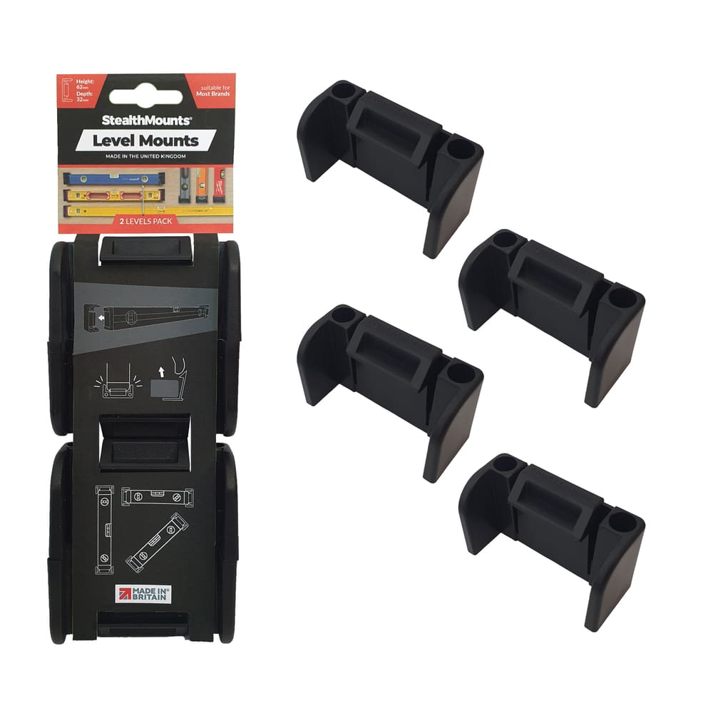 Stealth Mounts Universalfästen för vattenpass, 2 par, STEALTHMOUNTS