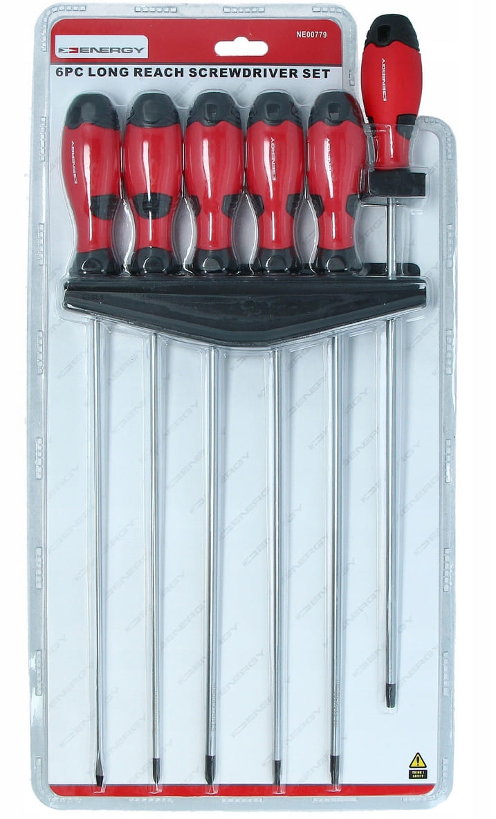 Övriga 3 Långa smala skruvmejslar, 6st, 30 cm, platt, stjärna, TORX, Energy - 3