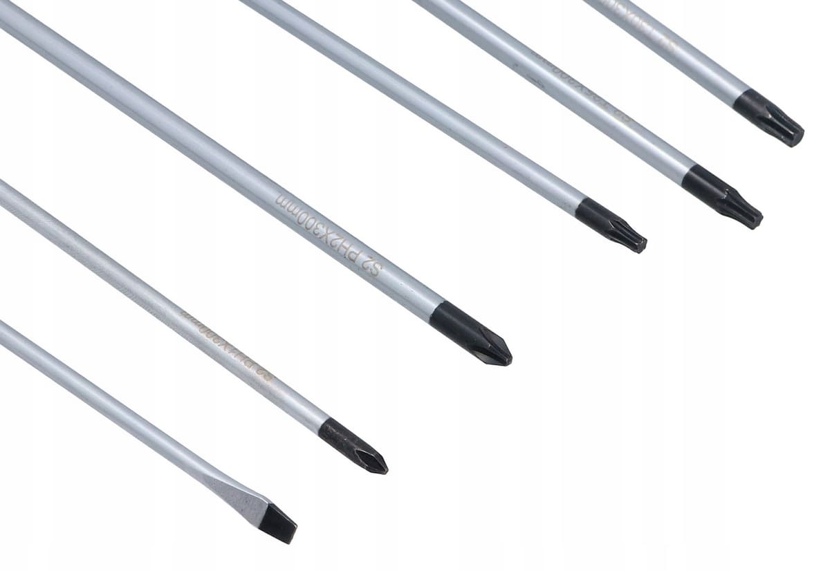 Övriga 3 Långa smala skruvmejslar, 6st, 30 cm, platt, stjärna, TORX, Energy - 2