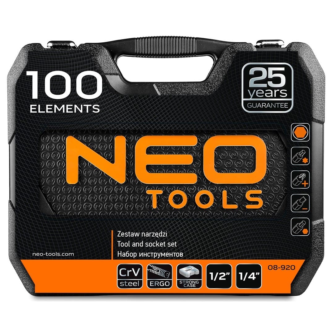 Neo Tools Hylsnyckelsats 100 delar 1/2, 1/4, NeoTools - 7