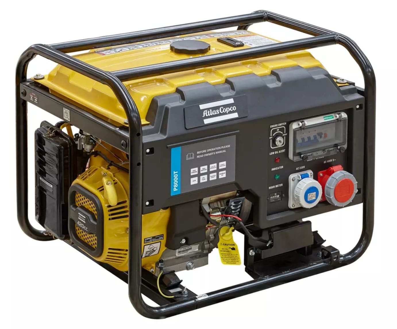 Övriga8 Elverk Bensin 3-fas 7, 5kVA 400V AVR Elstart P8000T, Atlas Copco - 4