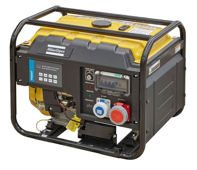 Övriga8 Elverk Bensin 3-fas 7, 5kVA 400V AVR Elstart P8000T, Atlas Copco - 2