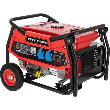 Elverk, bensin generator 2000W, AVR, 2 x 230V, 12V, på hjul, Tryton