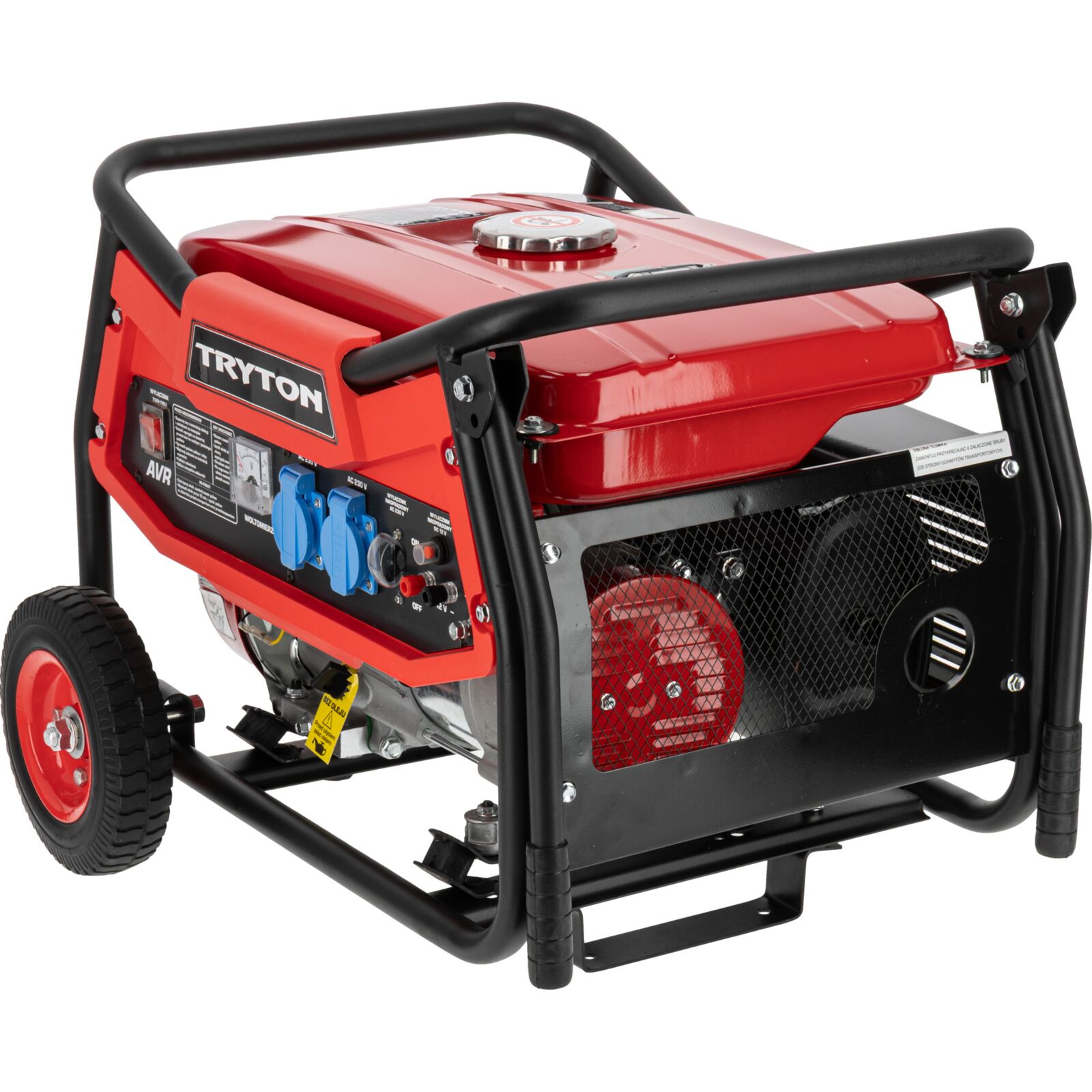 Elverk, bensin generator 2000W, AVR, 2 x 230V, 12V, på hjul, Tryton - 6