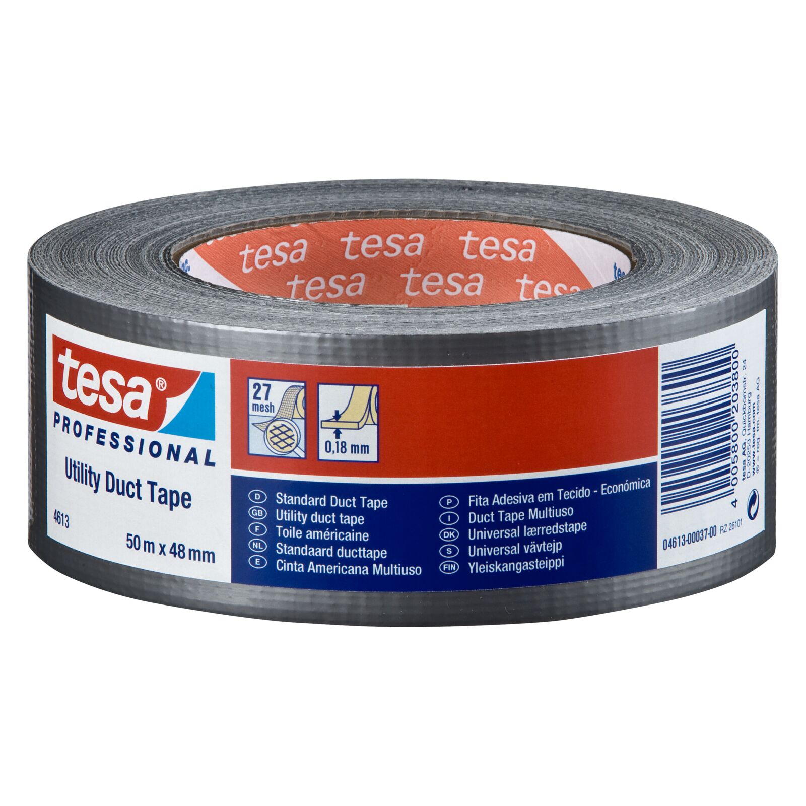 Tesa Repair Tape Duct Tape 50M: 50 mm, Black