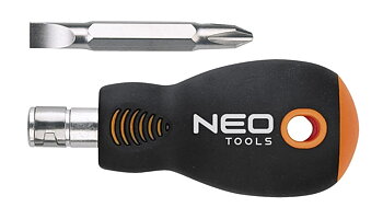 Neo Tools Skruvmejsel kort 38 mm, dubbelsidig, vändbar bits, 6.0 mm x Ph2 Svcm