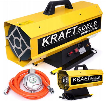 KRAFT&DELE Värmefläkt 60kW för bygg, gasolvärmare LPG 872 m³/h, KRAFT & DELE
