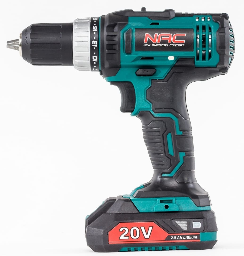 Skruvdragare 20V 2 x 2Ah Li-Ion, väska, ladare, 35 NM borrskruvdragare, NAC - 3