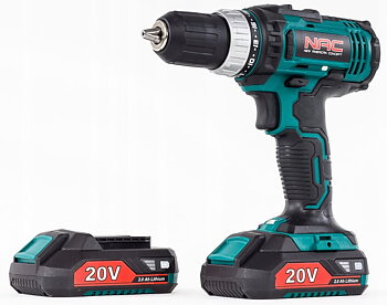 Skruvdragare 20V 2 x 2Ah Li-Ion, väska, ladare, 35 NM borrskruvdragare, NAC