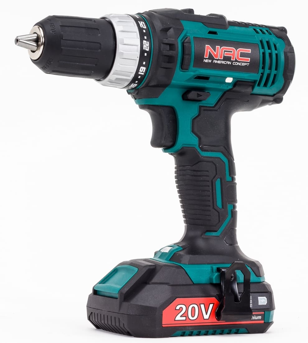 Skruvdragare 20V 2 x 2Ah Li-Ion, väska, ladare, 35 NM borrskruvdragare, NAC - 10