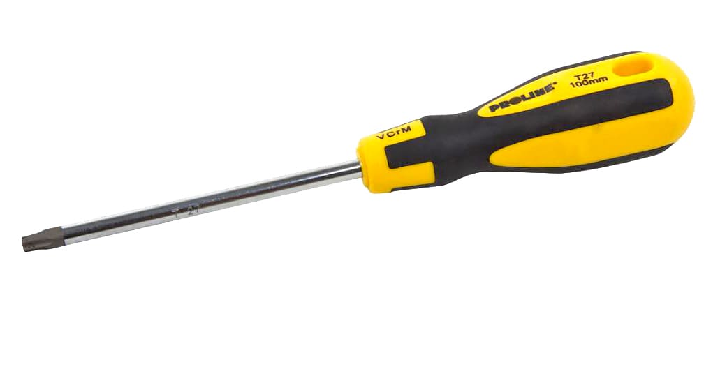PROLINE TOOLS Skruvmejsel TORX Security (med hål) T10-T40100 mm, Magnetisk, Soft-Touch, CrV Mo, Proline (Torx storlek (T) : T27)