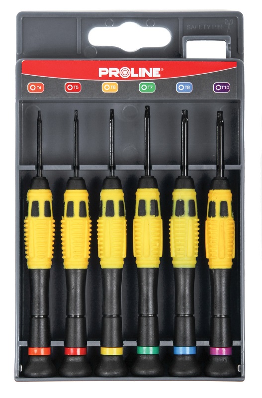 PROLINE TOOLS Klockverktyg, precisionsverktyg - precisionsskruvmejslar TORX T4-T10, 6st, Proline
