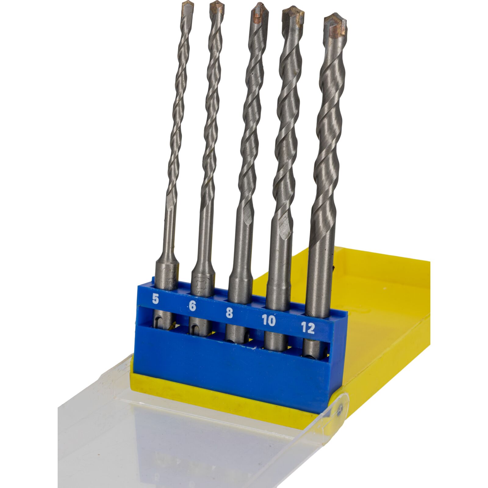 Betongborr, 5st SDS PLUS 5, 6, 8, 10, 12 x 160 mm plastbox - 4