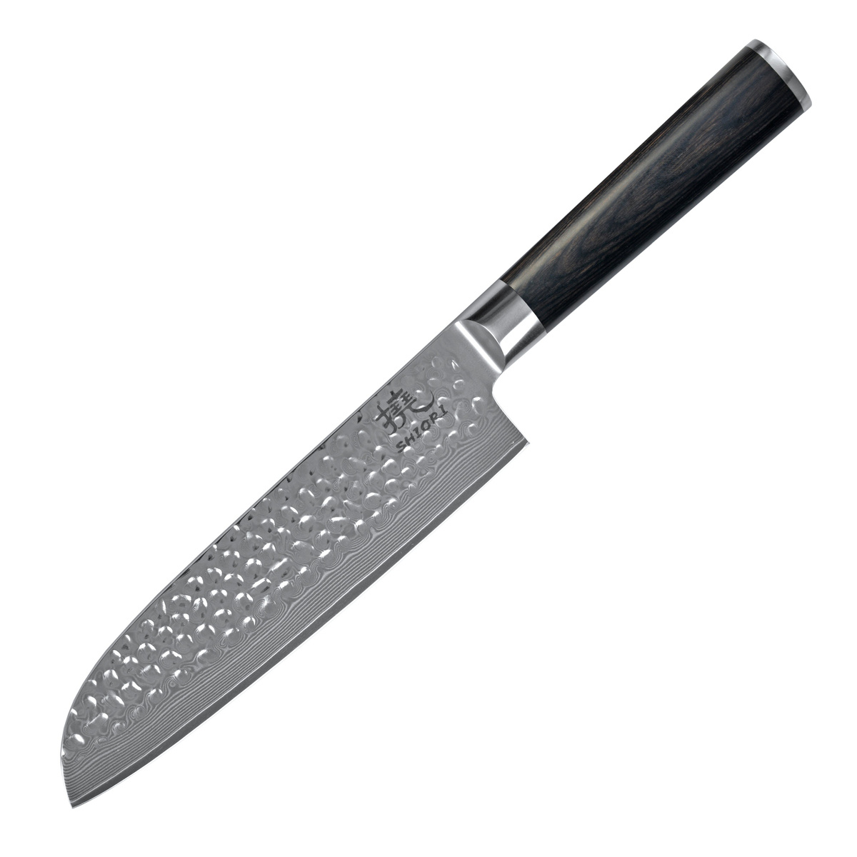 SHIORI 3-Set 撓 Kuri Murō + Santoku + Sifu - set med tre japanska knivar av Damaskusstål - 3