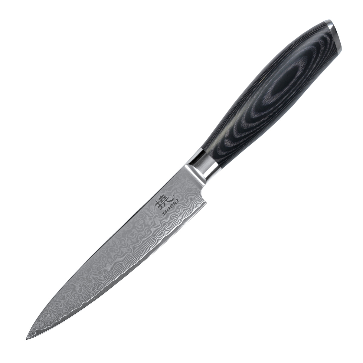 SHIORI 3-Set 撓 Kuro Murō + Santoku + Sifu - set med tre japanska knivar av Damaskusstål - 5