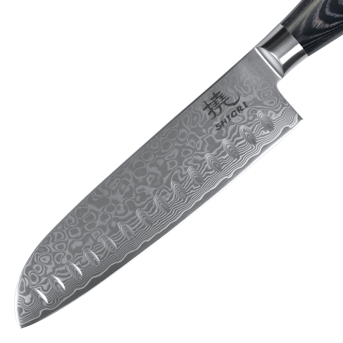 SHIORI 3-Set 撓 Kuro Murō + Santoku + Sifu - set med tre japanska knivar av Damaskusstål - 4