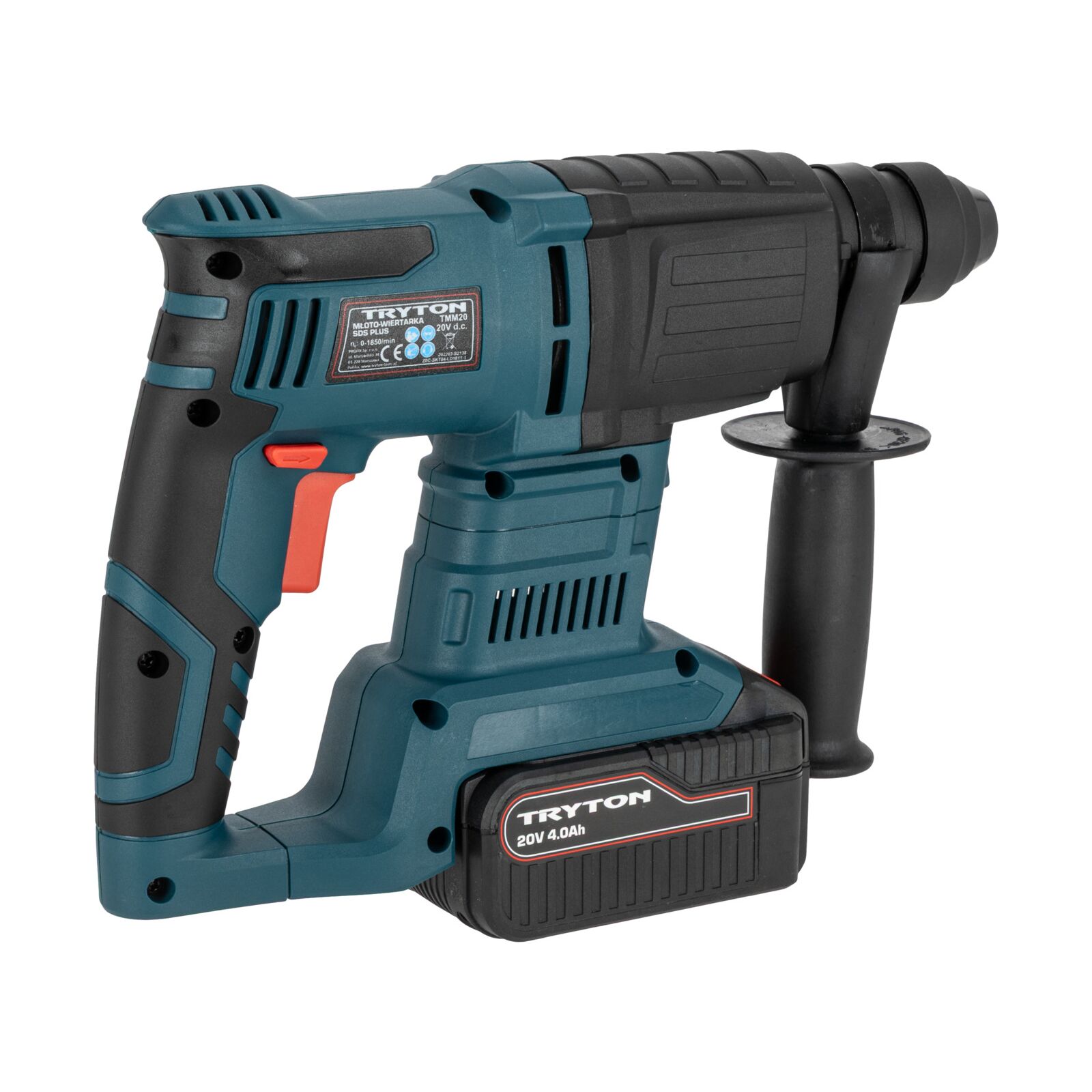 Tryton Slagborrmaskinn, Hammer Drill 20V, SDS+, 4 Function, 2J, 2 x 4Ah Batt. - 5