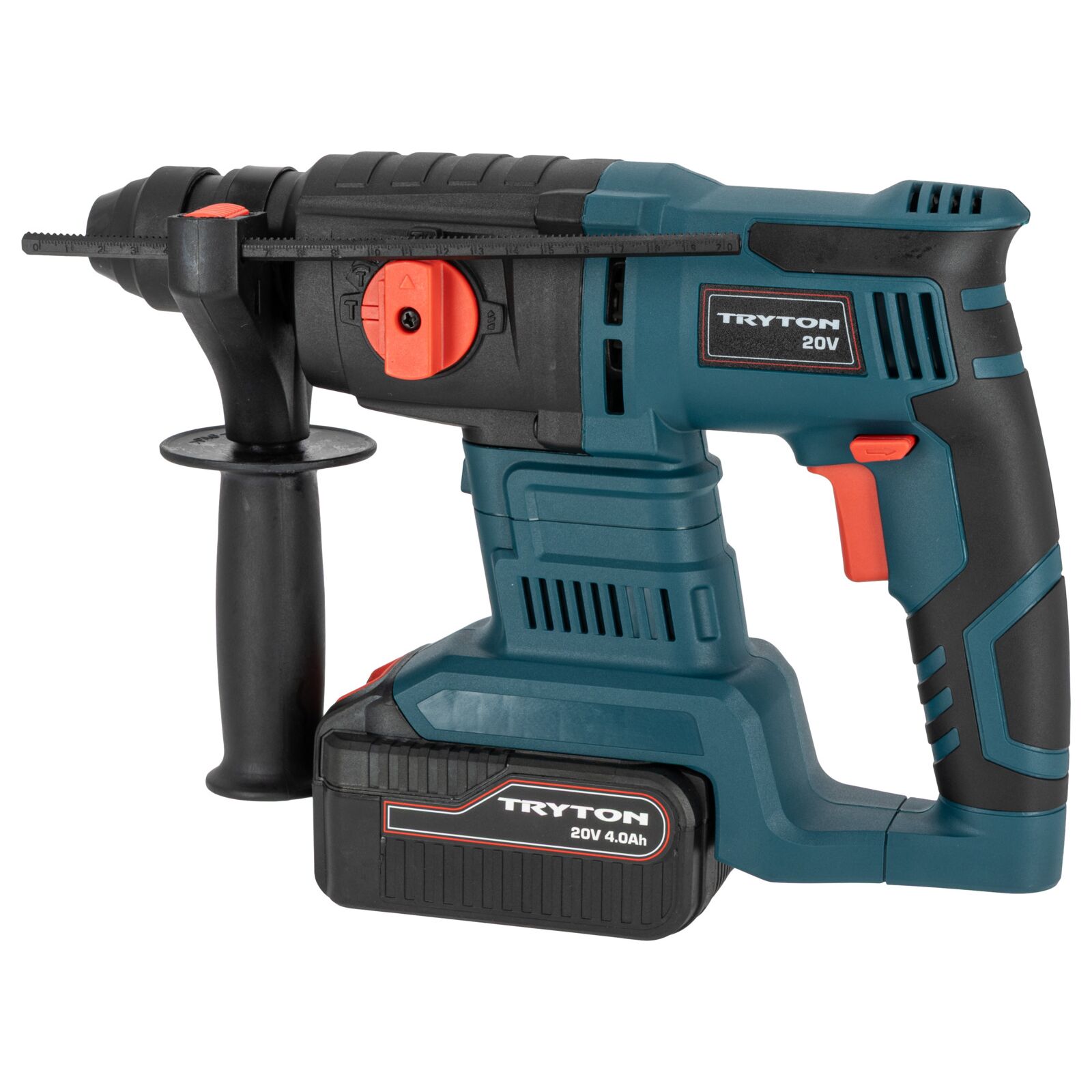 Tryton Slagborrmaskinn, Hammer Drill 20V, SDS+, 4 Function, 2J, 2 x 4Ah Batt. - 7