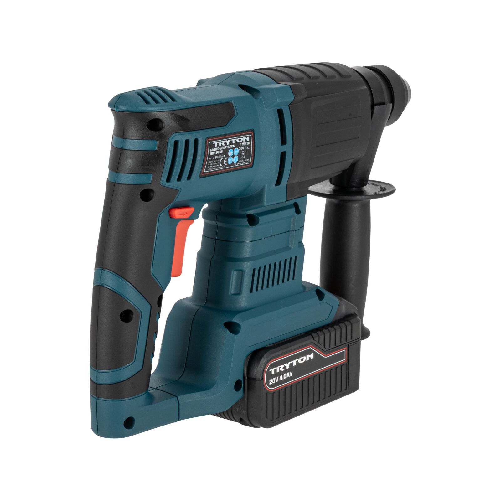 Tryton Slagborrmaskinn, Hammer Drill 20V, SDS+, 4 Function, 2J, 2 x 4Ah Batt. - 4