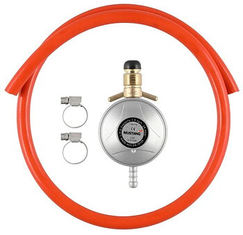 Regulatorset - svenskt slang och gasregulator CE för gasolkaminer m.m. Mustang