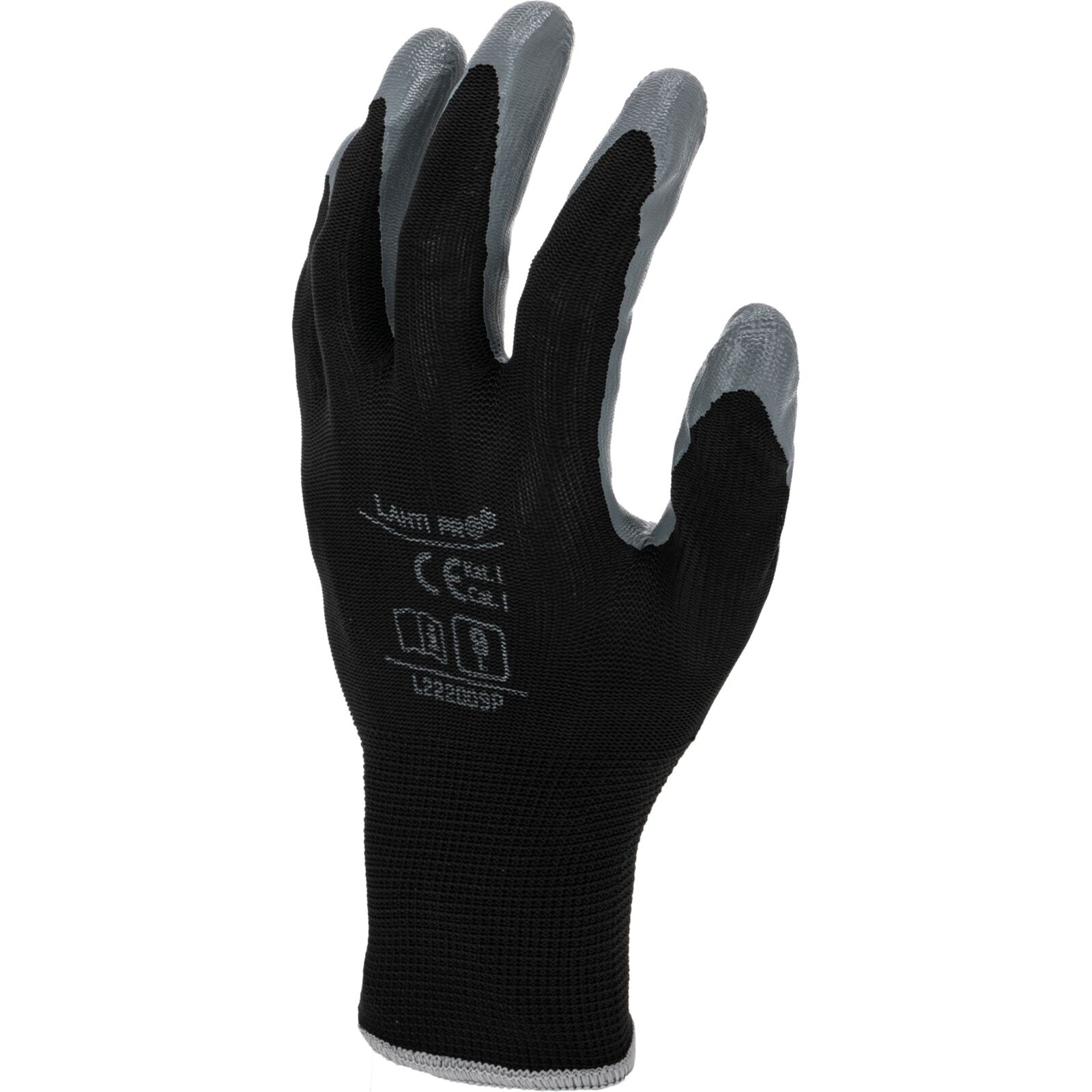 LahtiPro Nitrilhandskar 12 par svart-grå , CE, LAHTI (Handskestorlek : 11 [XXL] Handlängd 21,5cm Omkrets 27,9cm) - 2