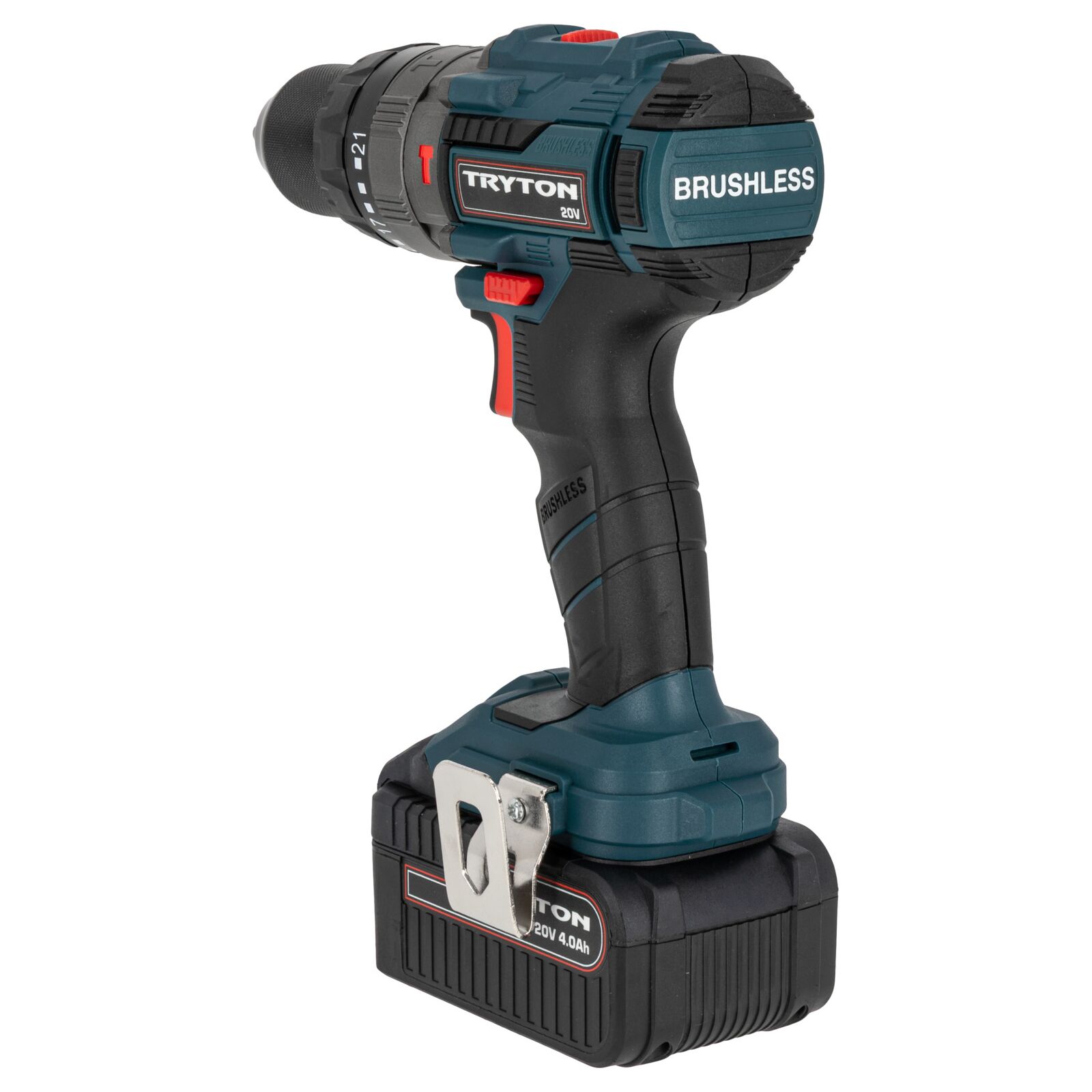 Borrskruvdragare slag 20V borstlös 2 x 4Ah, Tryton TBLV204 - 6