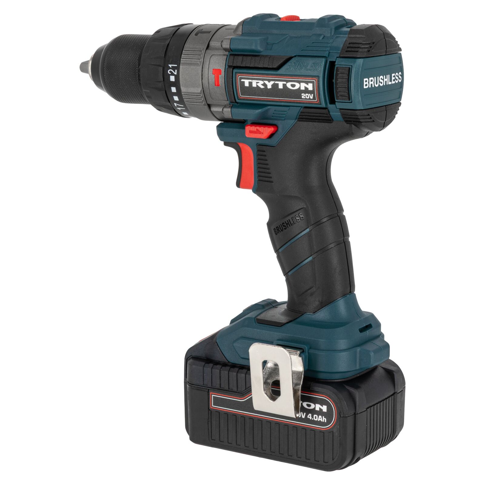 Borrskruvdragare slag 20V borstlös 2 x 4Ah, Tryton TBLV204 - 2