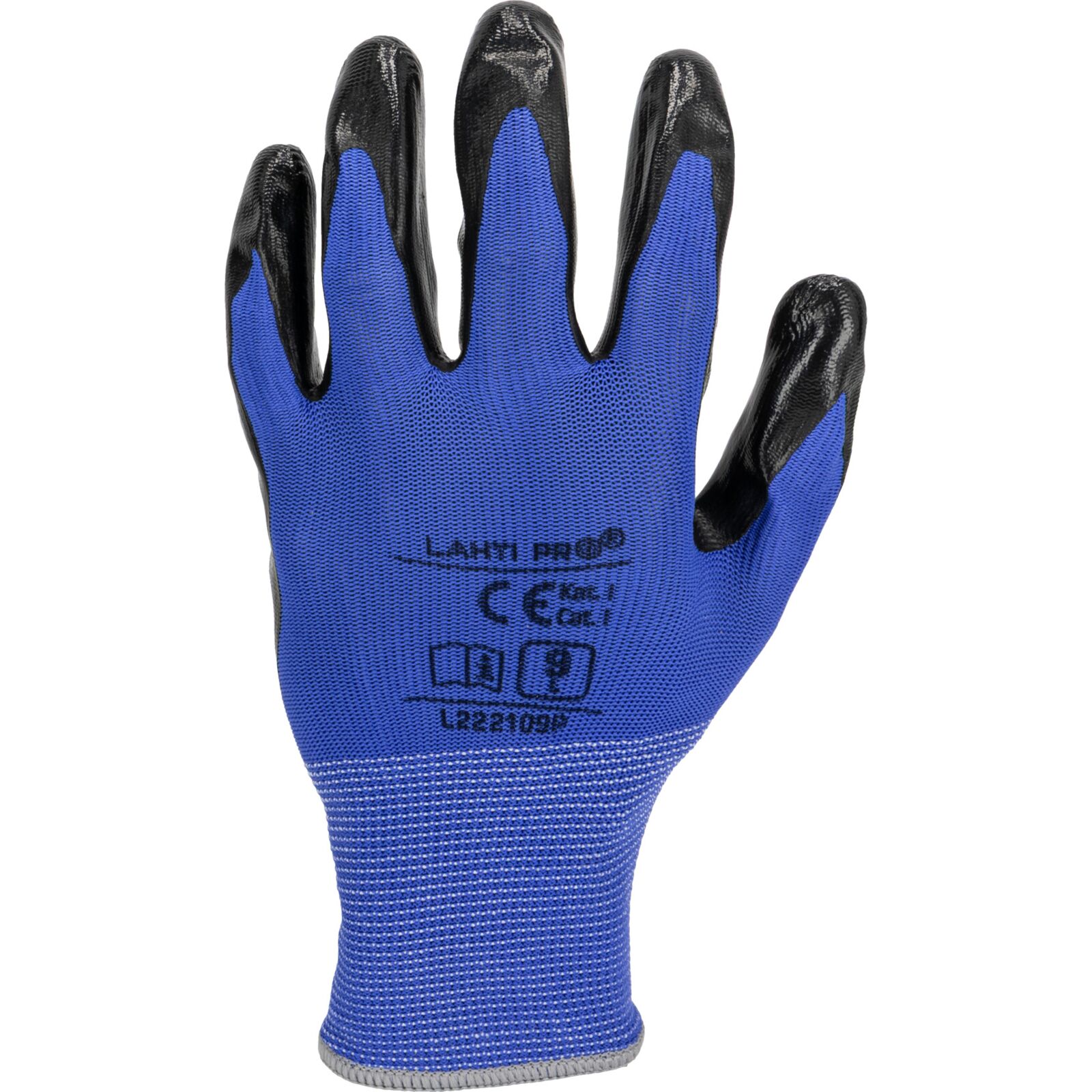LahtiPro Nitrilhandskar 12 par blå-svarta , CE, LAHTI (Handskestorlek : 11 [XXL] Handlängd 21,5cm Omkrets 27,9cm) - 2