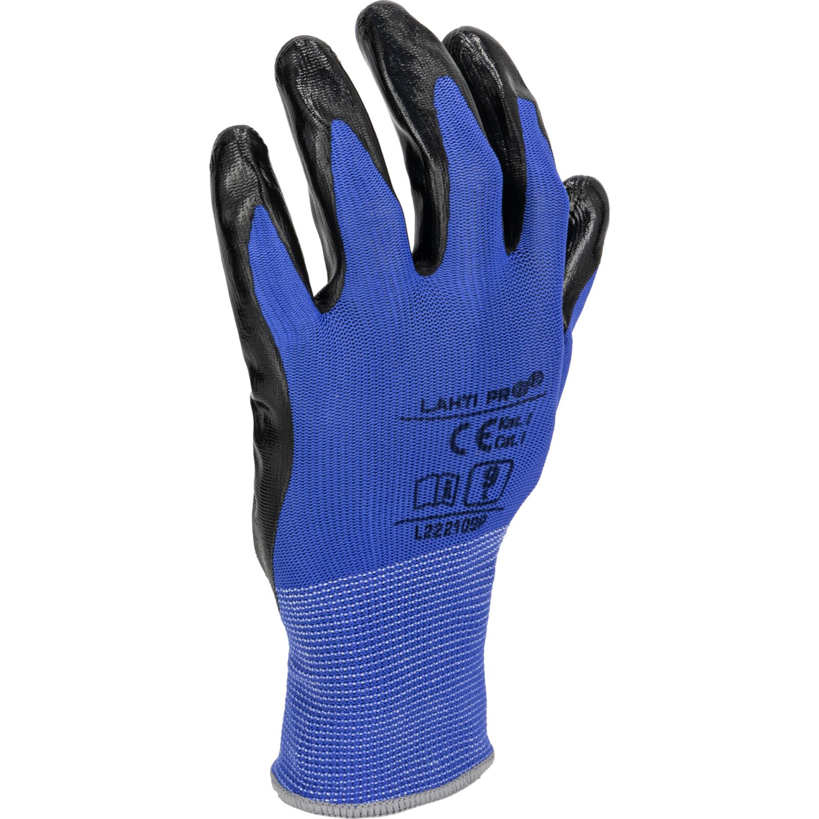 LahtiPro Nitrilhandskar 12 par blå-svarta , CE, LAHTI (Handskestorlek : 11 [XXL] Handlängd 21,5cm Omkrets 27,9cm) - 5